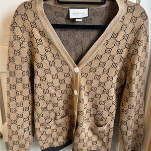 Gucci Beige Monogram Women's Cardigan